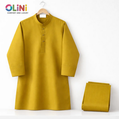 OLINI - Cotton - Kurta Shalwar - Olive Green