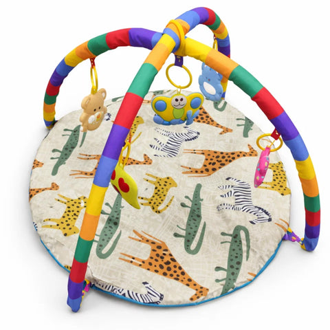 Baby Play Mat With Hanging Toys - Green - Animals - 515