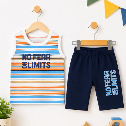 KM - Cotton Jersey - Sando & Short - Blue - Fear Limit