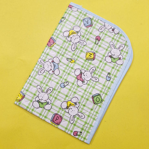 Diaper Changing Sheet - Mini - Green - Rabbit