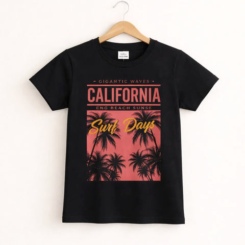 RL - Short Sleeve - Round Neck - T-Shirt - Black - California