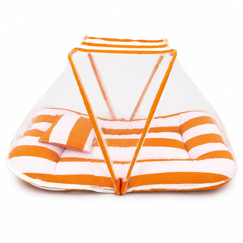 Infant Mosquito Bed Net - Orange - Stripes - 26