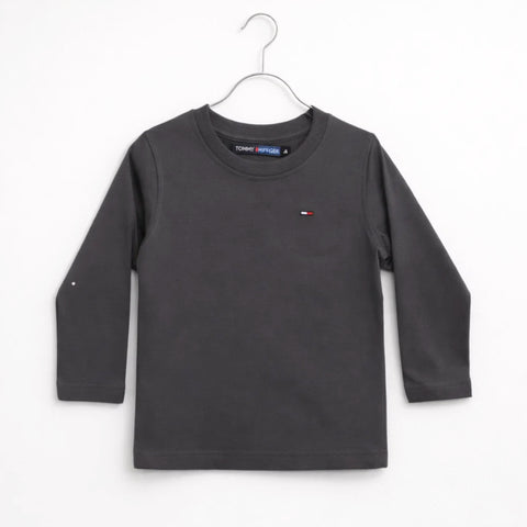 TH - Long Sleeve - Round Neck - T-Shirt - Charcoal
