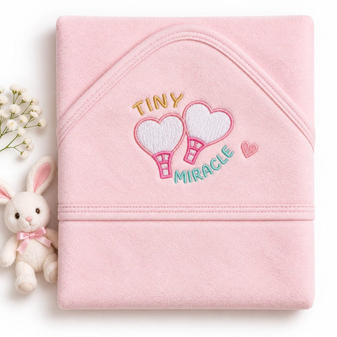 Newborn Welcome Bundle - 9 Pieces Newborn Fleece Clothing Set & Pink Fleece Wrapping Sheet