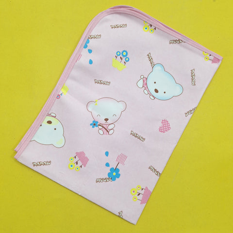 Diaper Changing Sheet - Medium - 27*19 Inches - Pink - Bear