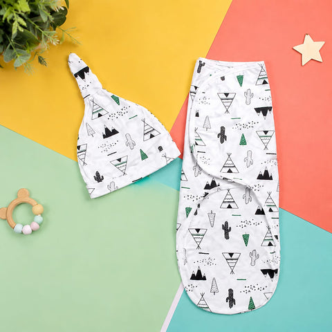 Swaddle with Cap - Cactus