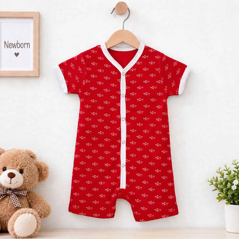 Baby Romper Short Leg – Red Boat | Soft Cotton Baby Romper 0–24 Months