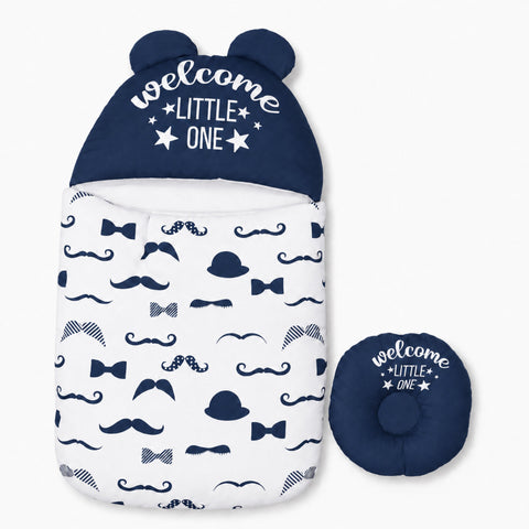 Cotton - Hooded Carry Nest - Navy - Little One - 26