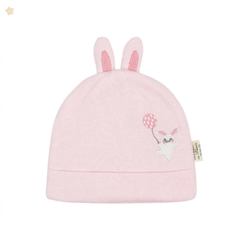 Imported Soft Winter Cap - Rabbit Pink –  (0–3 Months)