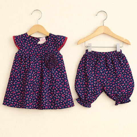 PR - 3 Pieces - Frock Set - Navy - Cherries
