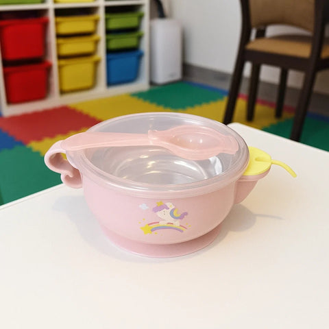 2 In 1 - Kiko - Stick On - Insulated Feeding Set - Pink