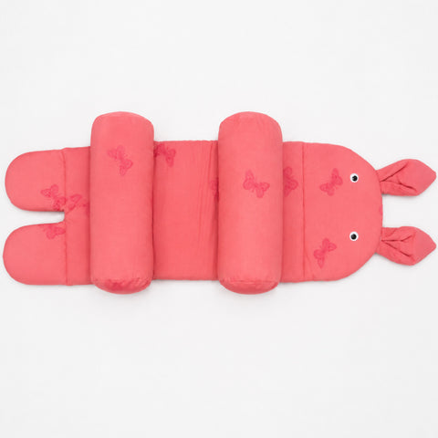 Cotton Baby Head Shaping Pillow for Round Head – Peach Butterfly | Newborn Flat Head Prevention
