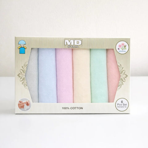 MD Star - Pack of 6 Face Towels - Multi-Colors