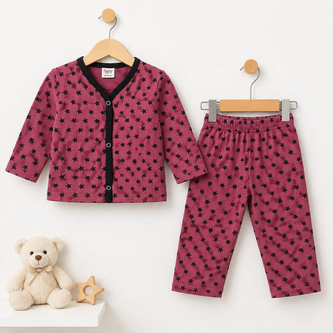 Cotton Jersey Night Suit - Pink - Twinkle - 26 - TBS