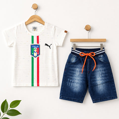 KW - T-Shirt & Short - White - Italia