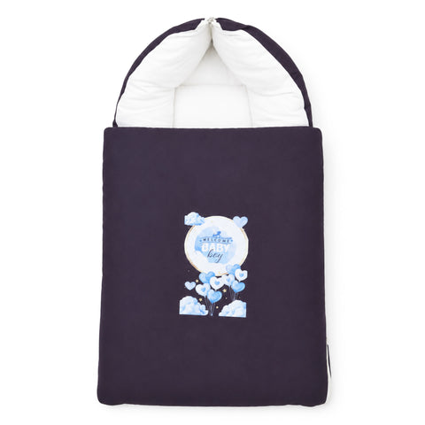 Cotton - Hooded Carry Nest - Purple - Welcome Boy- 26