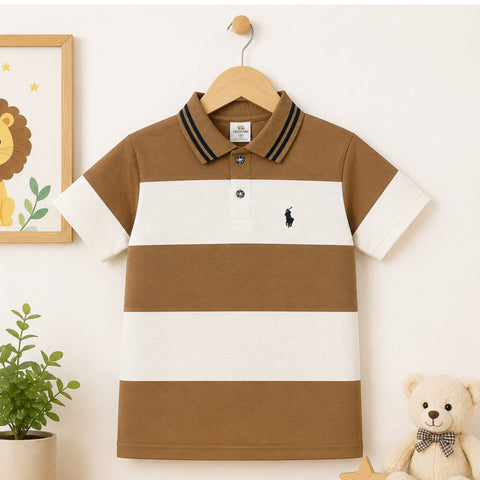 TA - Short Sleeve - Polo T-Shirt - Brown & Skin