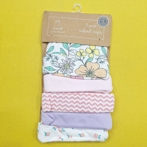 Little Alpaca - Pack of 5 Infant Caps - Theme 2