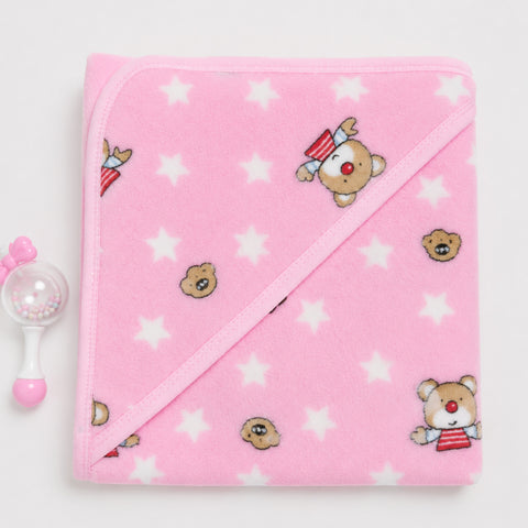 Newborn Fleece Wrapping Sheet - Pink - Star