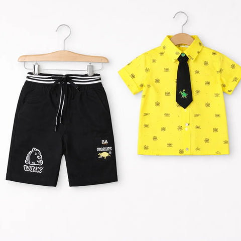 ZS - T-Shirt & Short - Yellow - Dino