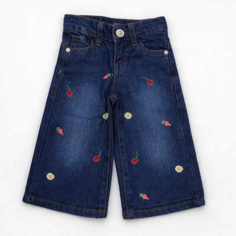 MNG - Bell Bottom - Jeans - Dark Blue - Embroidered - (1-6Y)