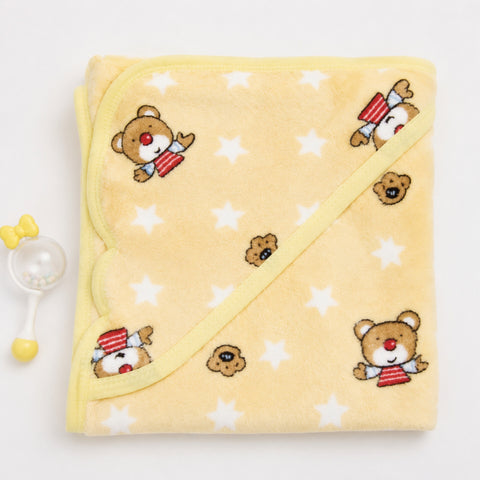 Newborn Fleece Wrapping Sheet - Yellow - Star