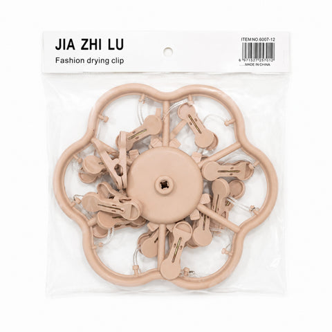Laundry Hangers - 12 Clips - Brown - Star