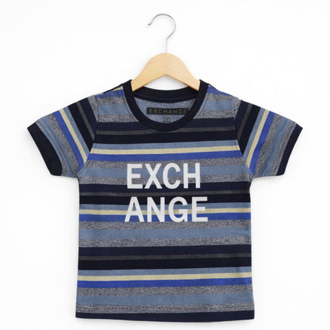 GT - Short Sleeve - Round Neck - T-Shirt - Black & Grey - Exchange