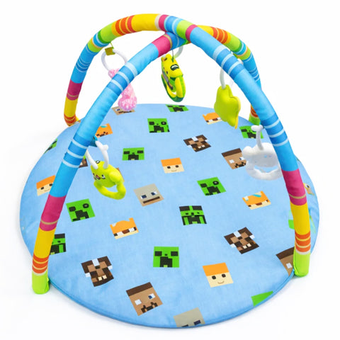 Baby Play Mat With Hanging Toys - Blue - Minecraft - 515