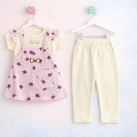 Junior - 2 Pieces - Frock Set - Pink - Spring