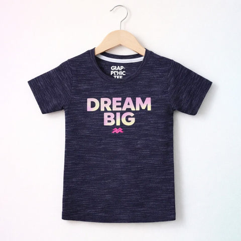 RL - Short Sleeve - Round Neck - T-Shirt - Purple - Dream Big