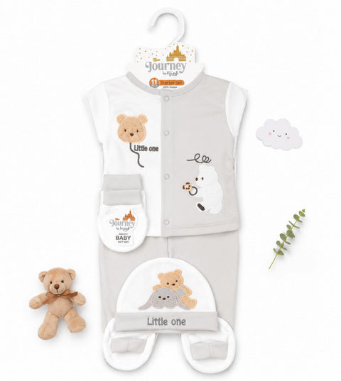 Newborn Starter Set - Cotton Interlock - 11 Pieces - Little One - Grey