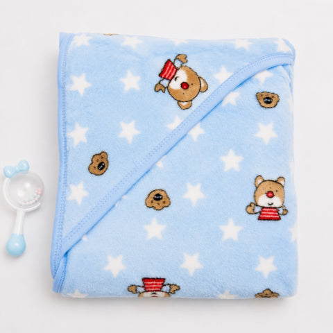 Newborn Fleece Wrapping Sheet - Blue - Star