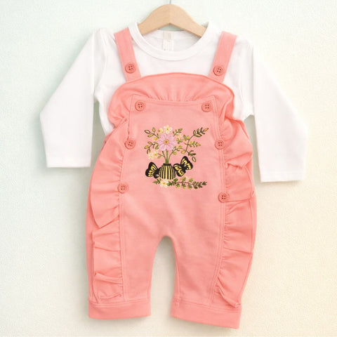 GM - 2 Pieces - Dungaree Set - Pink - Cage