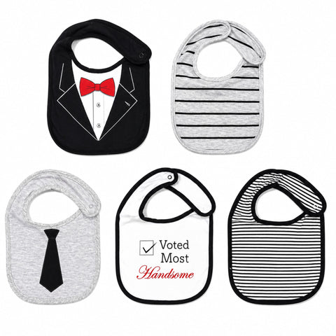 Pack of 5 Infant Bibs - Boys - Theme 2 - Little Treasure