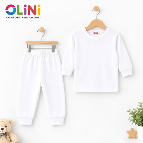 Polyester Viscose Thermal Body Warmer Set for Kids - White | 1-10 Years | OLINI