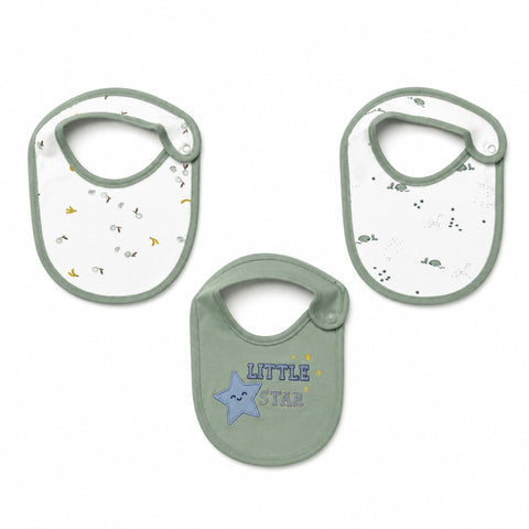 Thailand Pack of 3 Infant Bibs - Green - Little Star