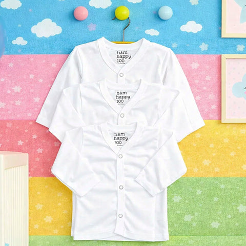 Pack of 3 - Buttoned Vests - White