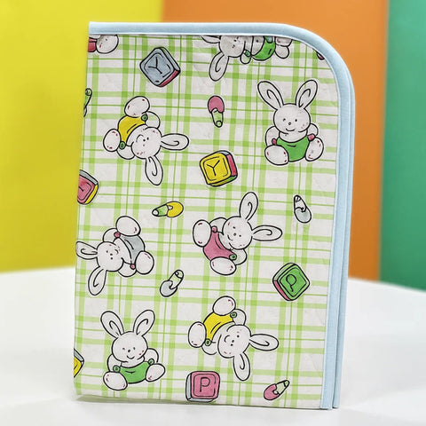 Diaper Changing Sheet - Mini - Green - Rabbit