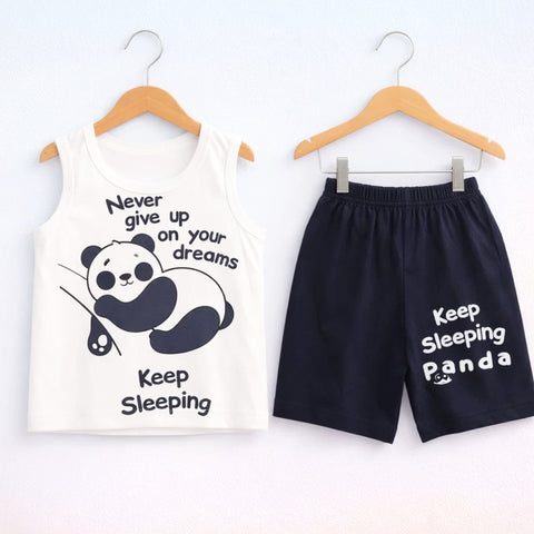 Cotton Jersey - Sando & Short - White - Panda