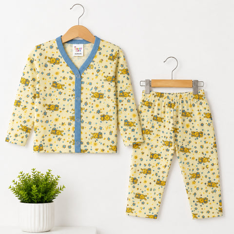 Cotton Jersey Night Suit - Yellow - Rabbit - 26 - TBS