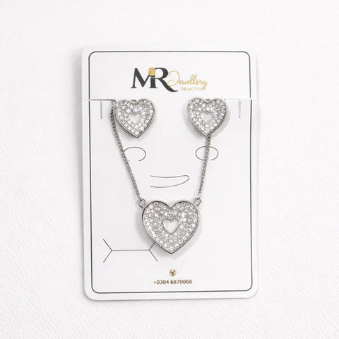 MR - 2 Pieces - Jewelry Set - Silver - Heart