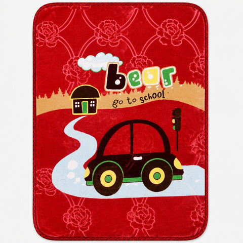 Double Ply Plush Baby Blanket Red Car 46 x 29 Inches – Soft Warm Winter Blanket