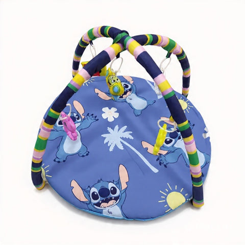 Baby Play Mat With Hanging Toys - Dark Blue - Stitch - 515