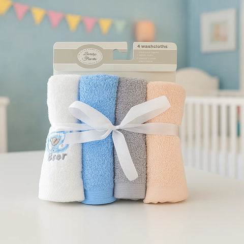 Loveable Friends - Pack of 4 Face Towels - Bear
