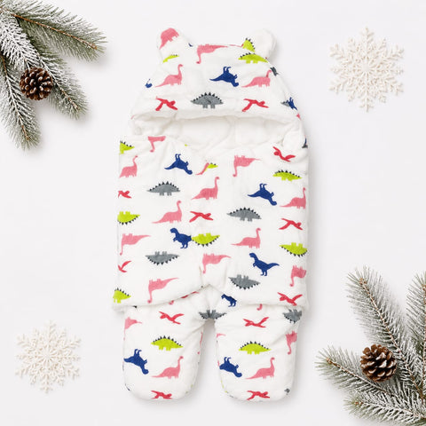 Newborn Welcome Bundle - Fleece Welcome Starter Set SKin & Fur Swaddling Blanket Dino