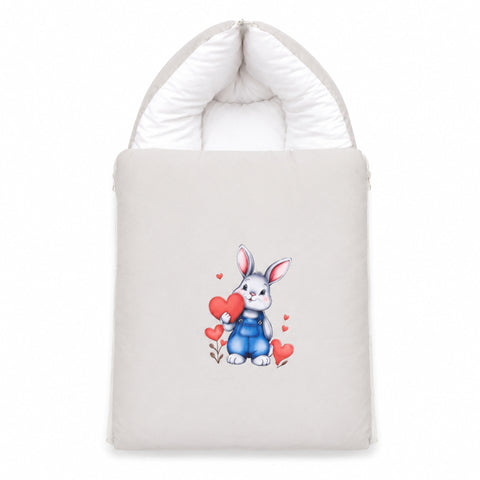 Cotton - Hooded Carry Nest - Ash White - Bunny - 26