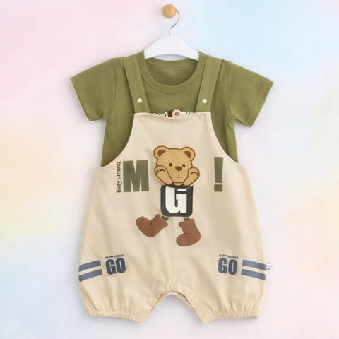 BB - 2 Pieces - Dungaree Set - Green - Go - China