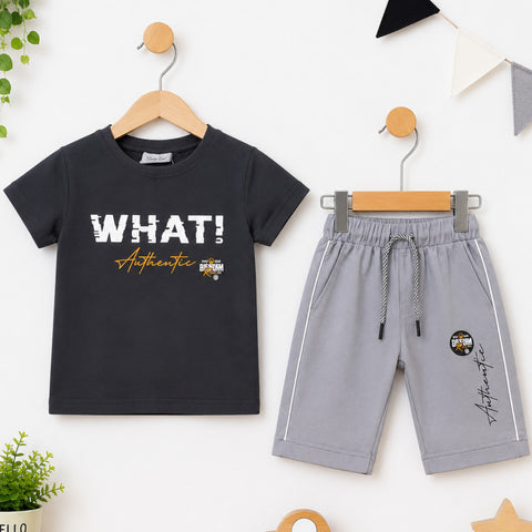 SD - T-Shirt & Short - Charcoal - What