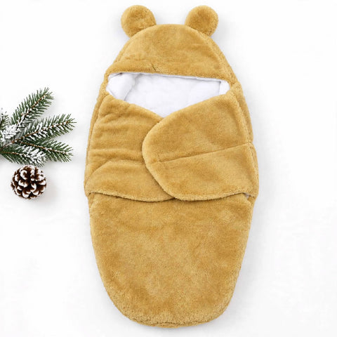 Winter Plush Fur Baby Swaddling Blanket 27×15 Inches - Skin | Newborn Sleeping Bag